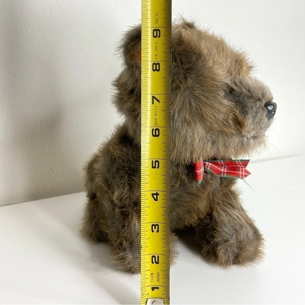 NWT 1992 Vintage 24K Special Effects Polar Puff dog terrier stuffed animal plaid - Picture 11 of 13
